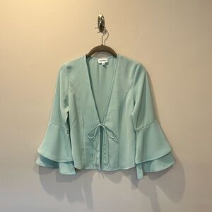 Superdown Tie-Front Long Sleeve Top - XS